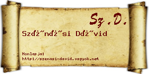 Szénási Dávid névjegykártya