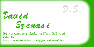 david szenasi business card